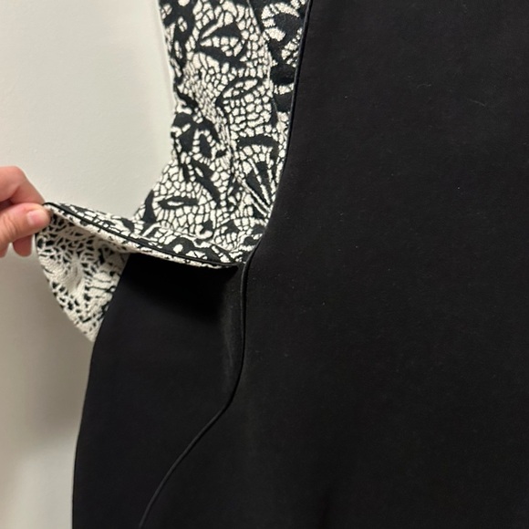 Uccé Black White Sheath Fitted Dress 10 NWT cap sleeve USA career modest formal - Picture 5 of 12